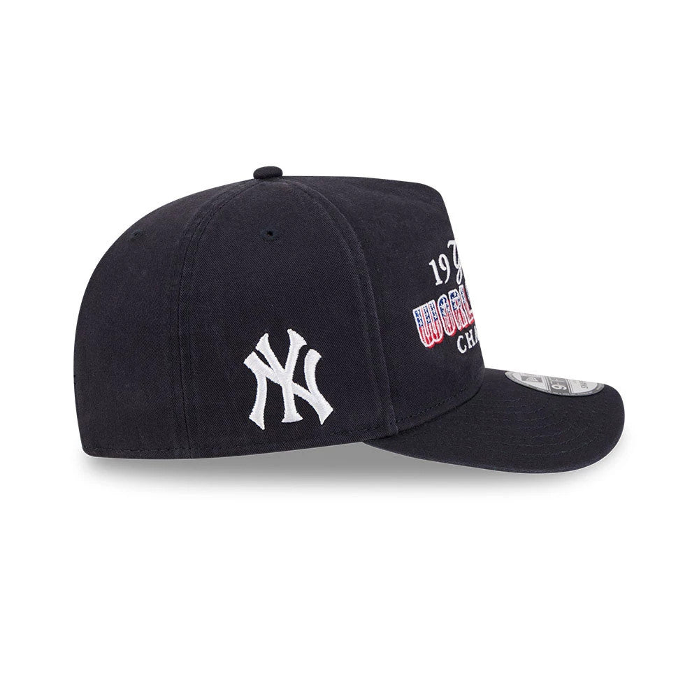Pictured is this MLB Historic New York Yankees 9FIFTY A-Frame Snapback cap in navy. 5
