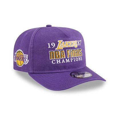 Pictured is this NBA Historic LA Lakers 9FIFTY A-Frame Snapback cap in purple. 1