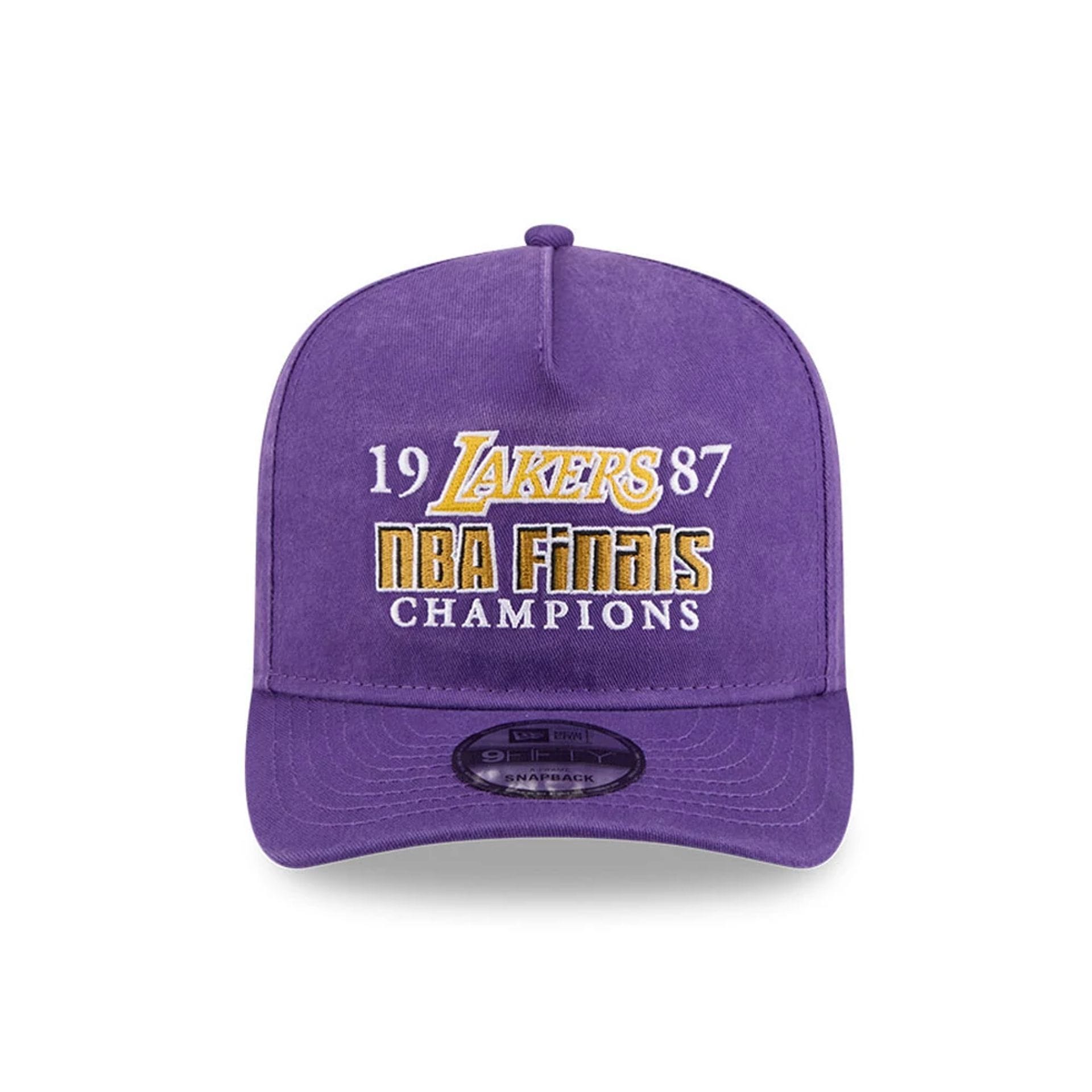 Pictured is this NBA Historic LA Lakers 9FIFTY A-Frame Snapback cap in purple. 3