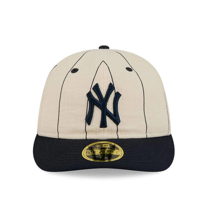 Pictured is this MLB Linen New York Yankees Retro Crown 59FIFTY Fitted cap in Cream. 3