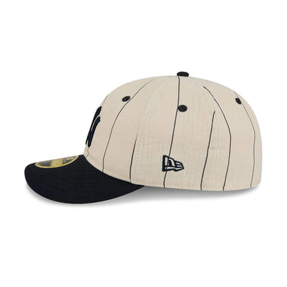 Pictured is this MLB Linen New York Yankees Retro Crown 59FIFTY Fitted cap in Cream. 5