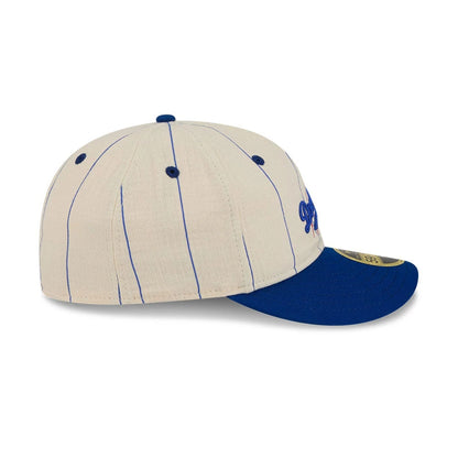 Pictured is this MLB Linen LA Dodgers Retro Crown 59FIFTY Fitted cap in black. 6