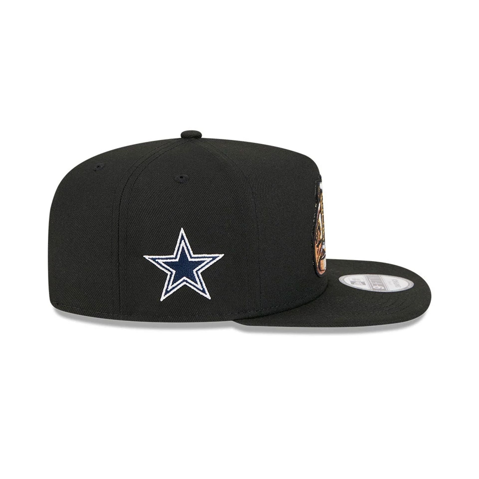 Pictured is this NFL Ring Dallas Cowboys 9FIFTY A-Frame Snapback cap in black. 5