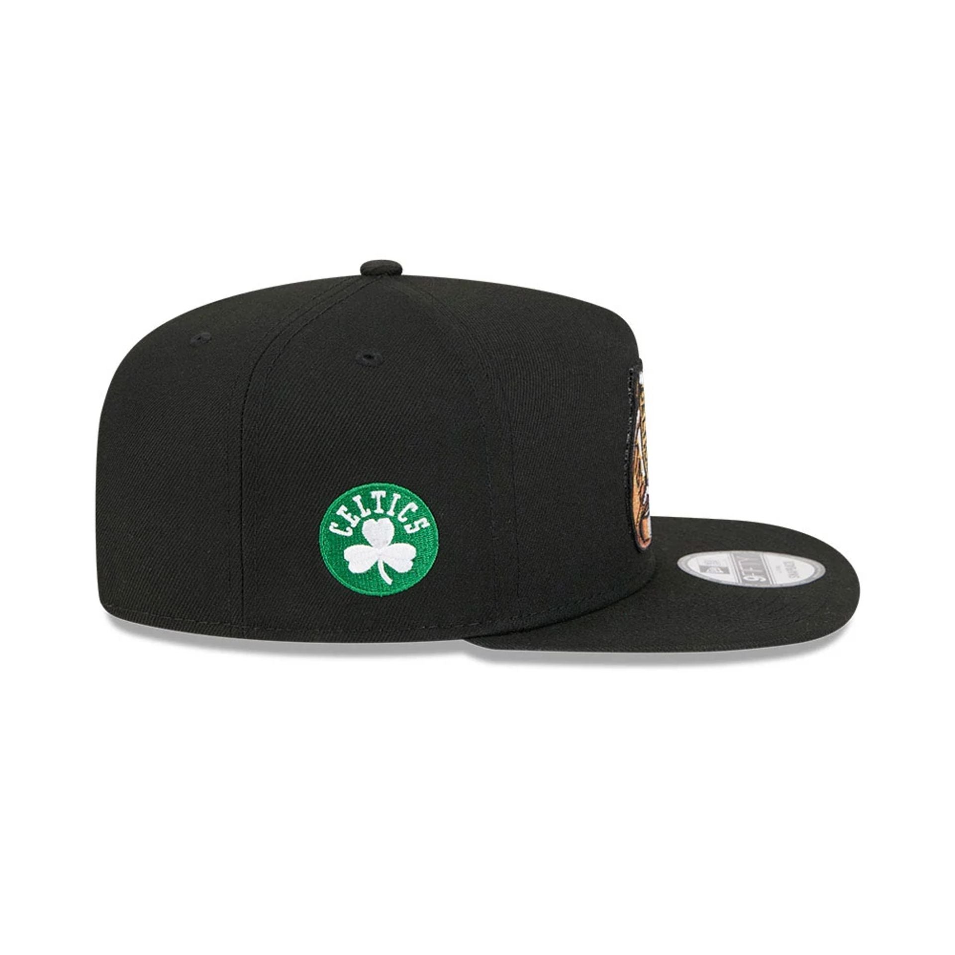 Pictured is this NBA Ring Boston Celtics 9FIFTY A-Frame Snapback cap in black. 5