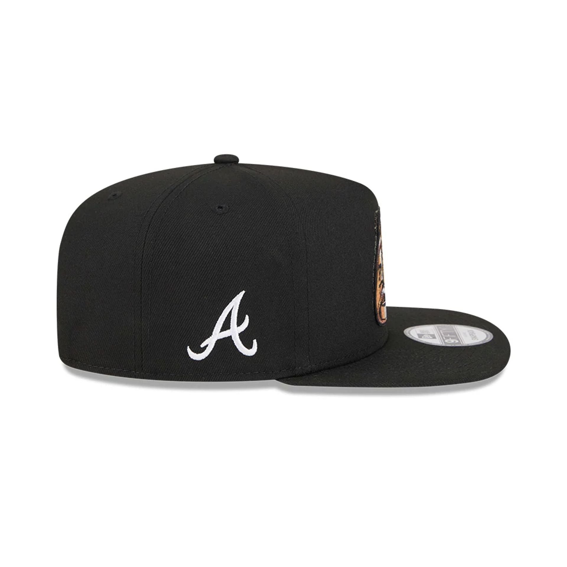 Pictured is this MLB Ring Atlanta Braves 9FIFTY A-Frame Snapback cap in black. 5