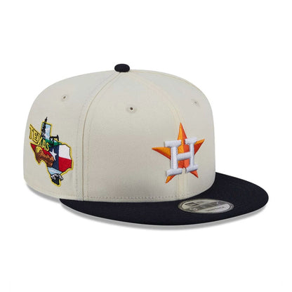 Pictured is this MLB Localized Houston Astros 9FIFTY Snapback cap in white. 1