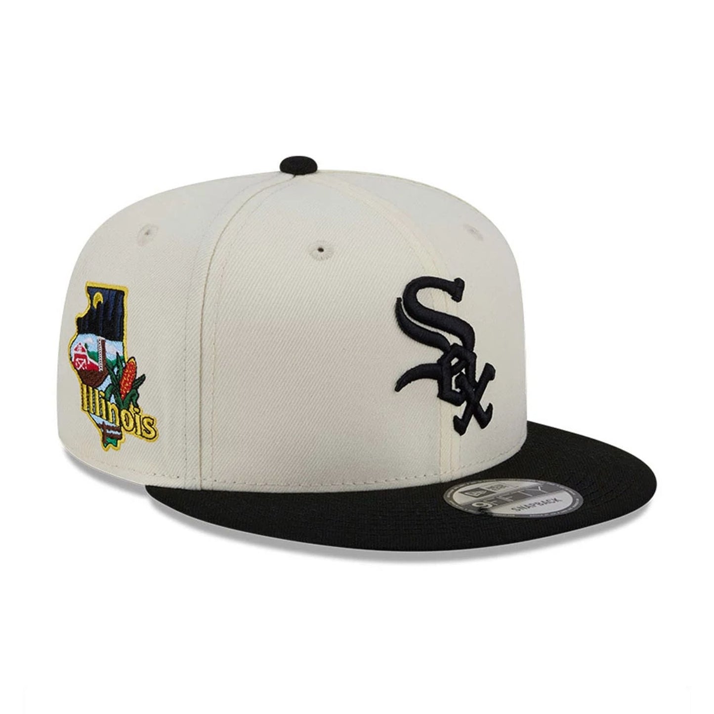 Pictured is this MLB Localized Chicago White Sox 9FIFTY Snapback cap in white. 1