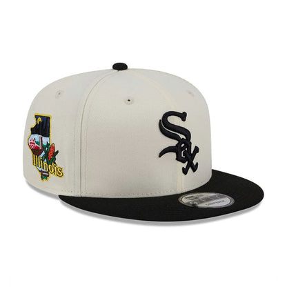 Pictured is this MLB Localized Chicago White Sox 9FIFTY Snapback cap in white. 1