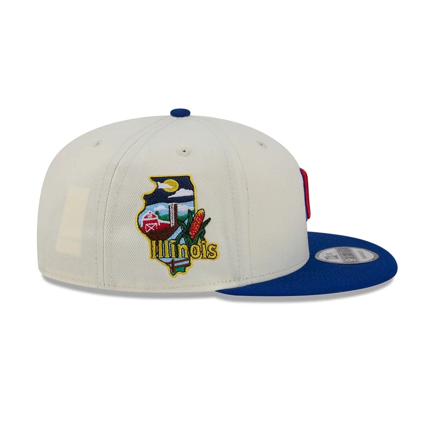 Pictured is this MLB Localized Chicago Cubs 9FIFTY Snapback cap in white. 5