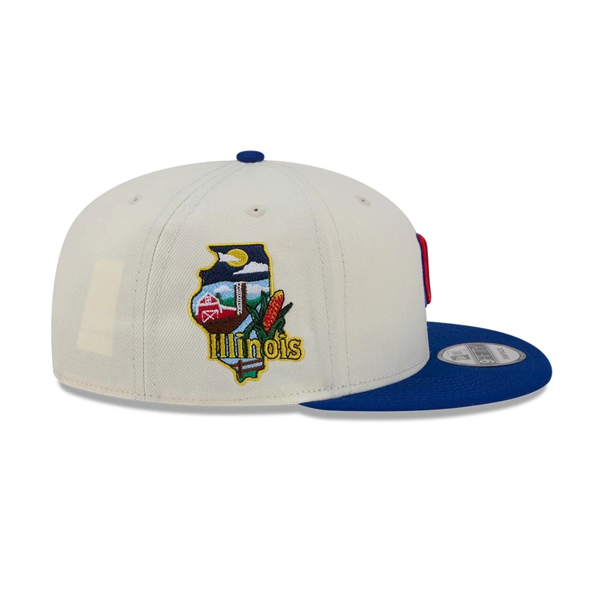 Pictured is this MLB Localized Chicago Cubs 9FIFTY Snapback cap in white. 5