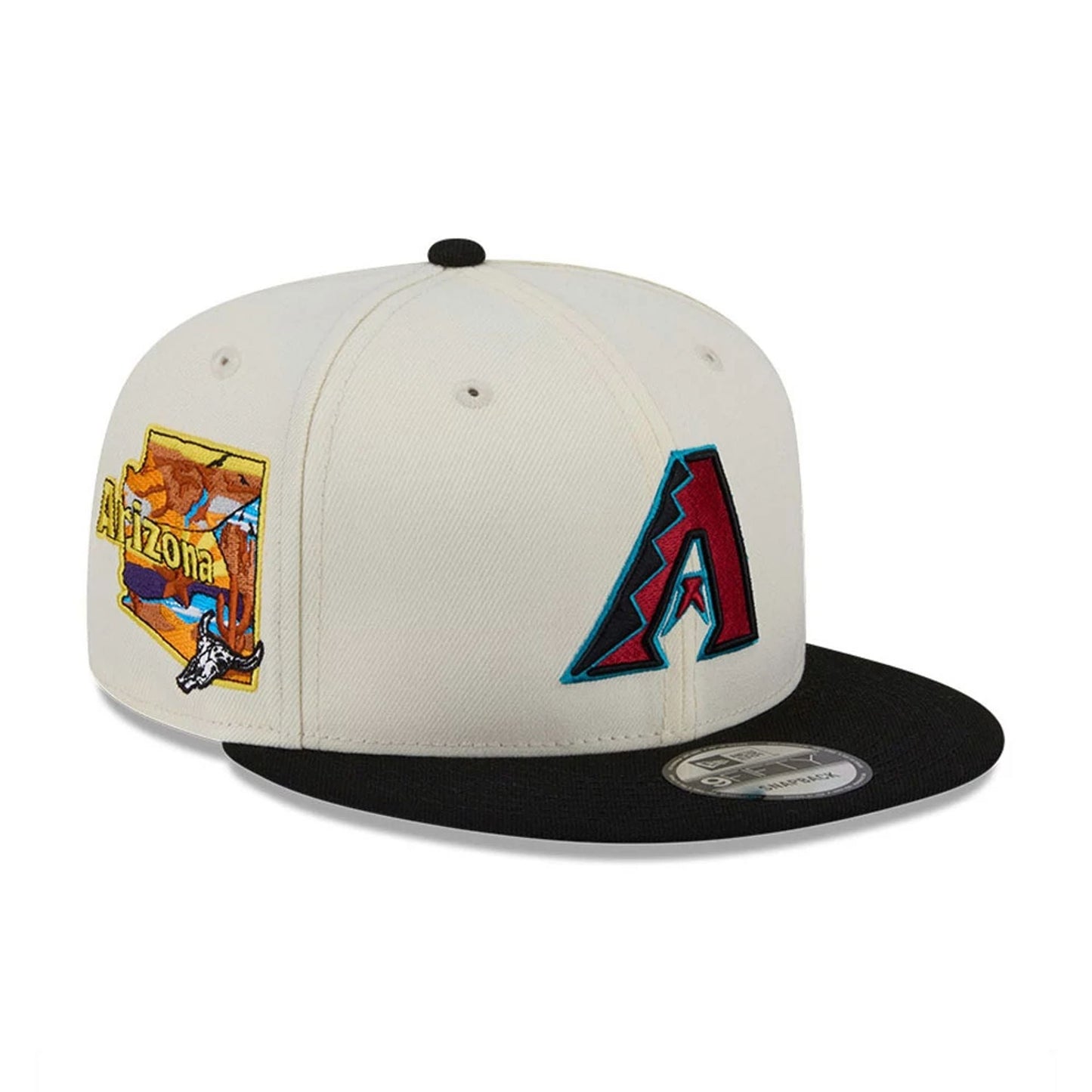 Pictured is this MLB Localized Arizona Diamondbacks 9FIFTY Snapback cap in white. 1