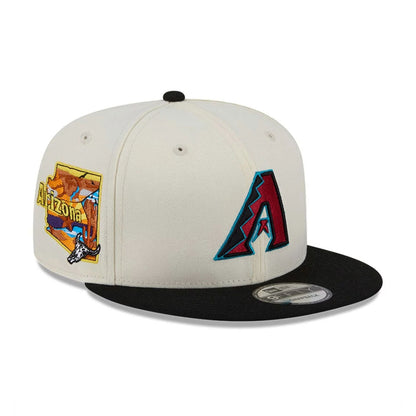 Pictured is this MLB Localized Arizona Diamondbacks 9FIFTY Snapback cap in white. 1