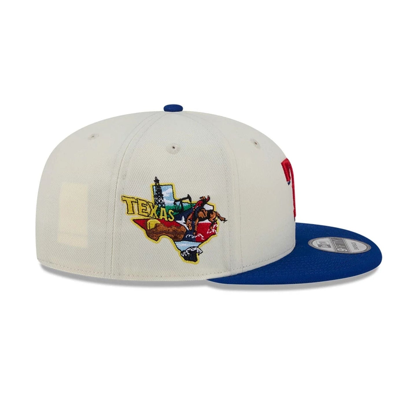 Pictured is this MLB Localized Texas Rangers 9FIFTY Snapback cap in white. 5