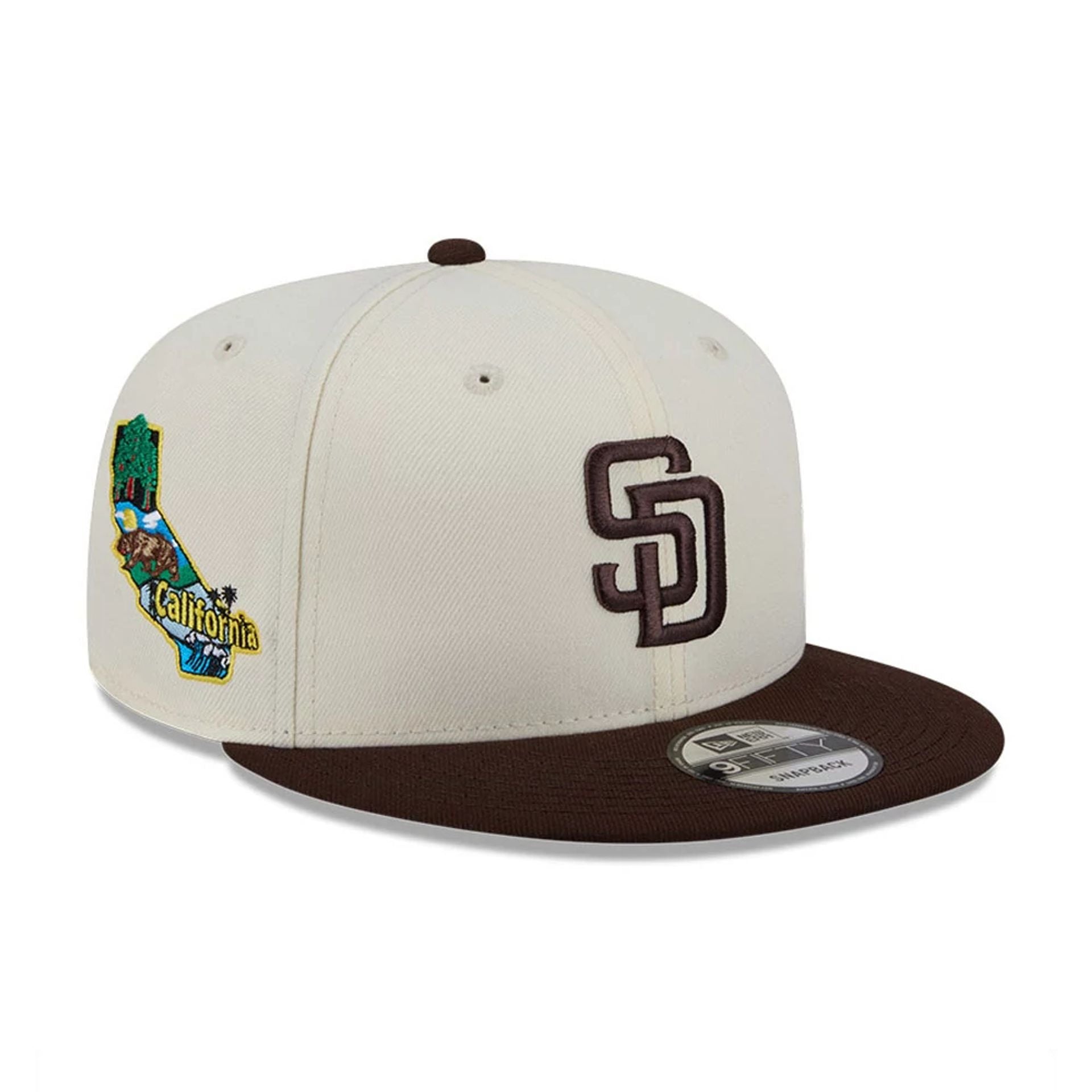 Pictured is this MLB Localized San Diego Padres 9FIFTY Snapback cap in white. 1
