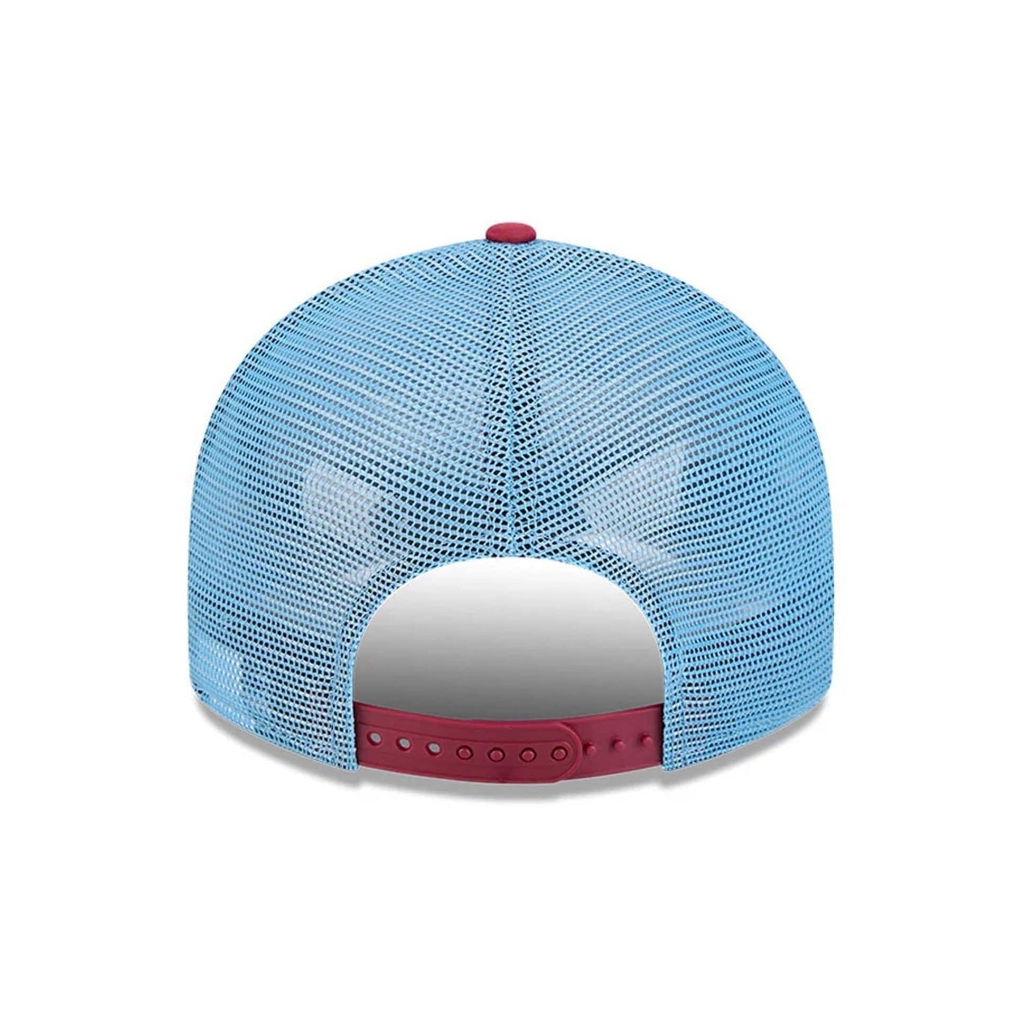 Pictured is this MLB Blocked Philadelphia Phillies 9FIFTY Split Panel Snapback cap in Dark Red. 7