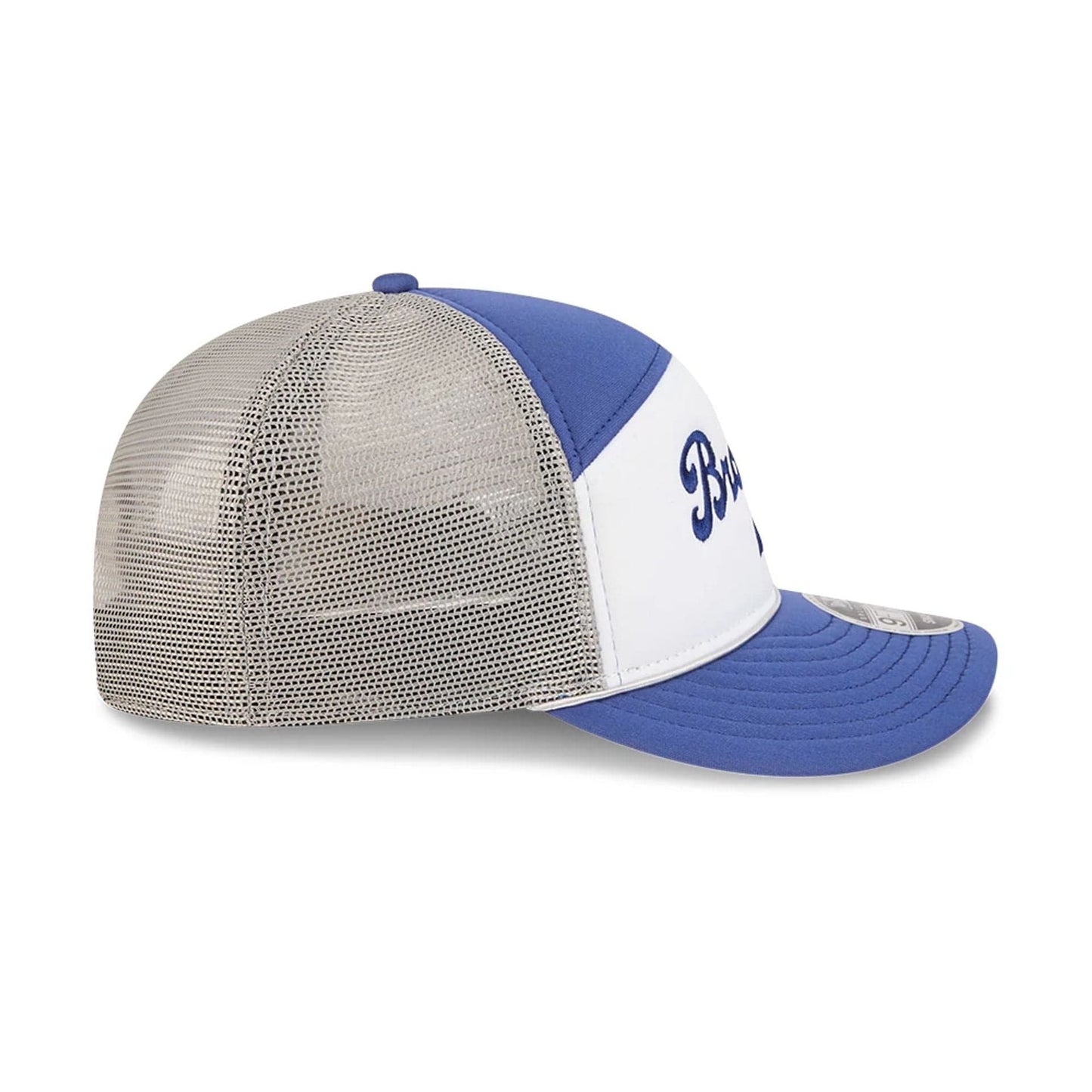 Pictured is this MLB Blocked Brooklyn Dodgers 9FIFTY Split Panel Snapback cap in dark blue. 6