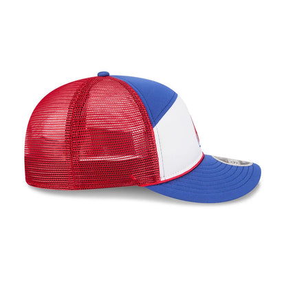 Pictured is this MLB Blocked Atlanta Braves 9FIFTY Split Panel Snapback cap in blue. 6