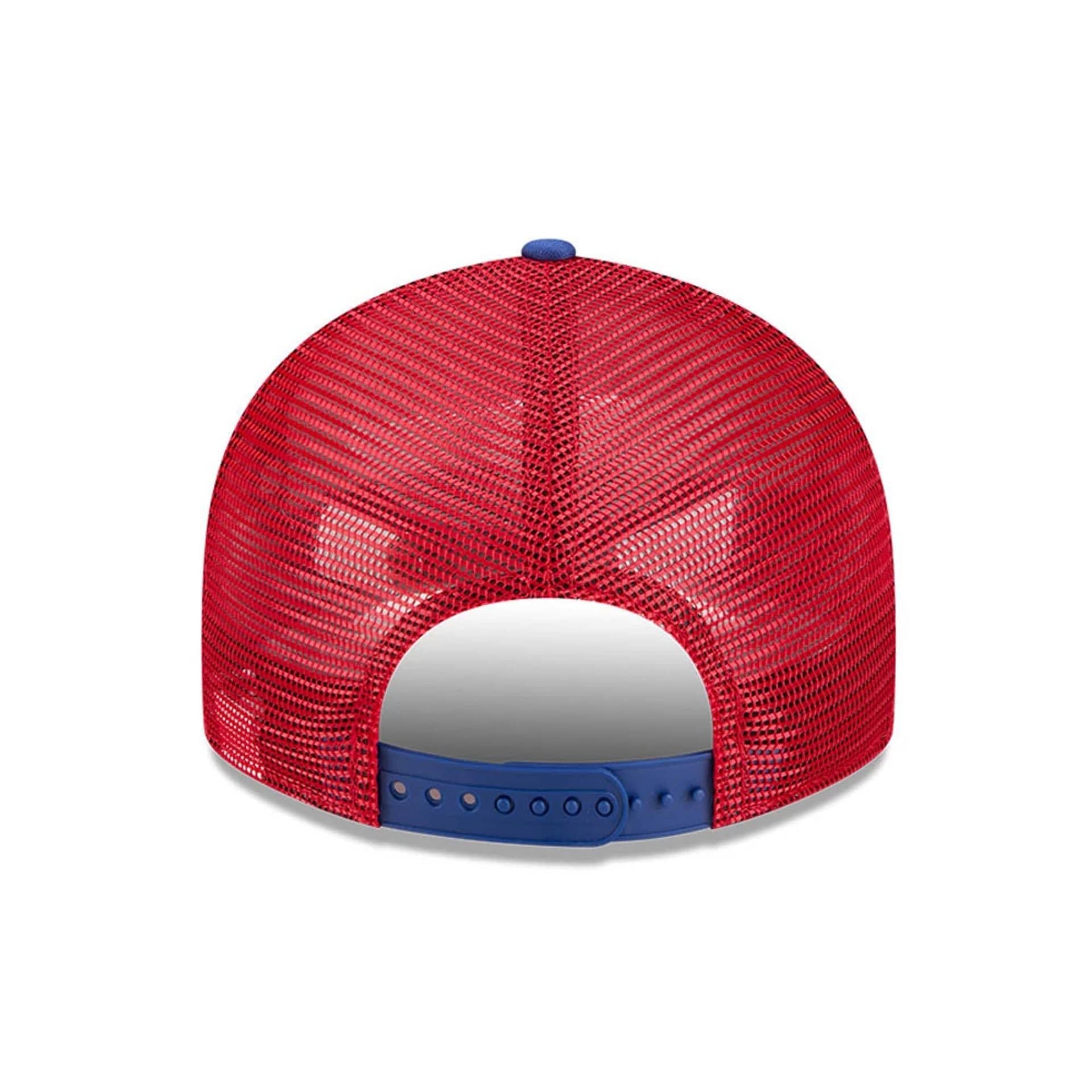 Pictured is this MLB Blocked Atlanta Braves 9FIFTY Split Panel Snapback cap in blue. 7