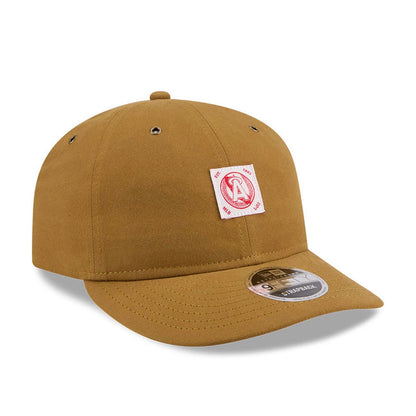 Pictured is this MLB Brushed LA Angels Retro Crown 9FIFTY cap in dark beige. 4