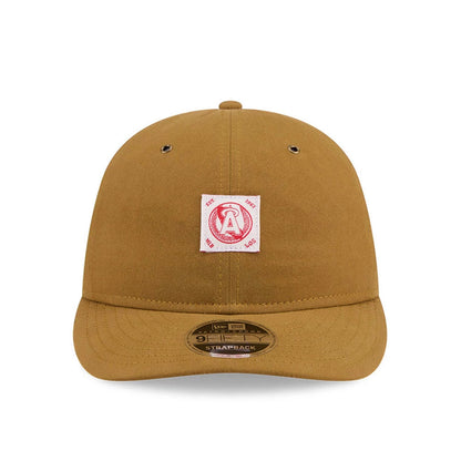 Pictured is this MLB Brushed LA Angels Retro Crown 9FIFTY cap in dark beige. 3