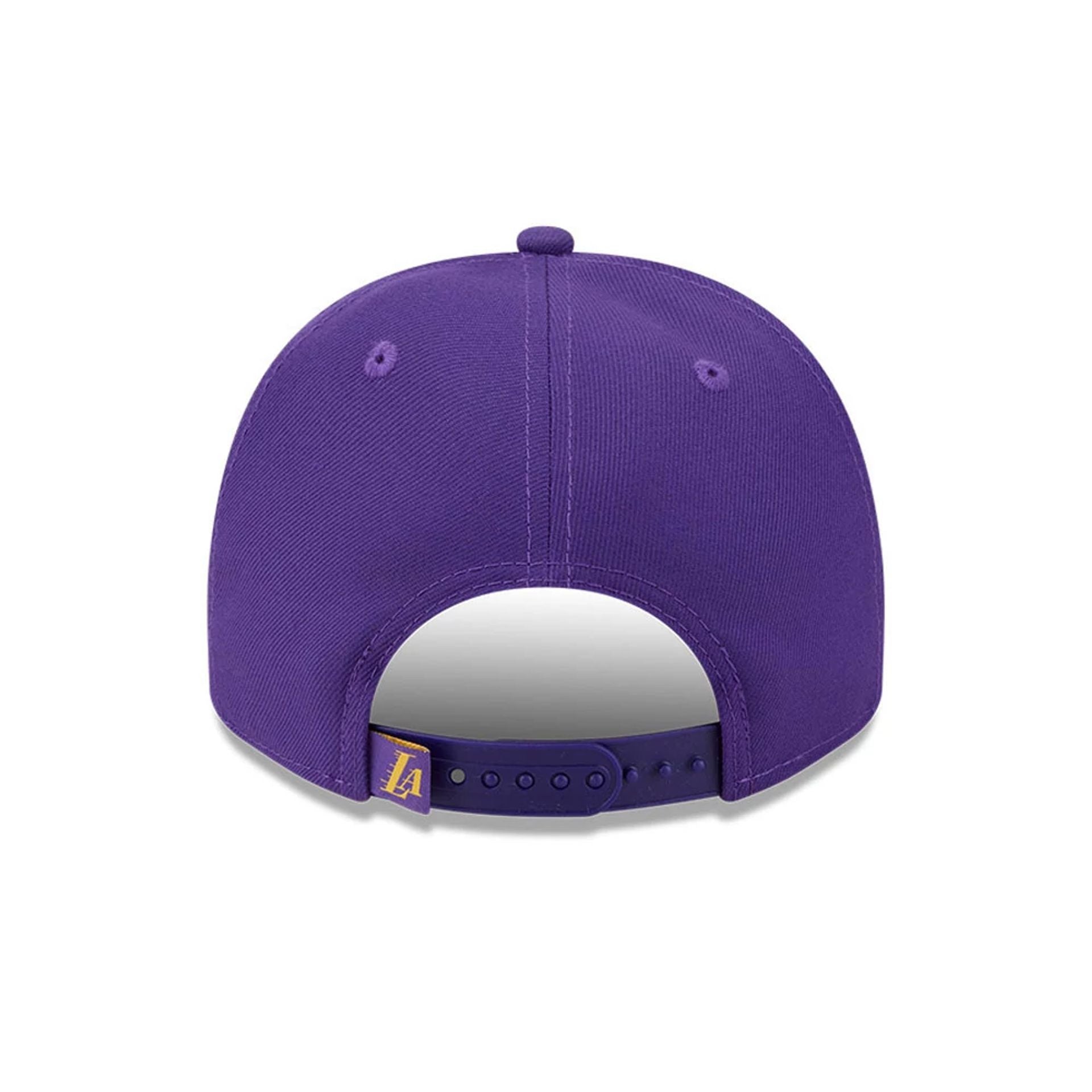 Pictured is this NBA Cartoon LA Lakers 9FIFTY A-Frame Snapback cap in purple. 5