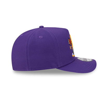 Pictured is this NBA Cartoon LA Lakers 9FIFTY A-Frame Snapback cap in purple. 7