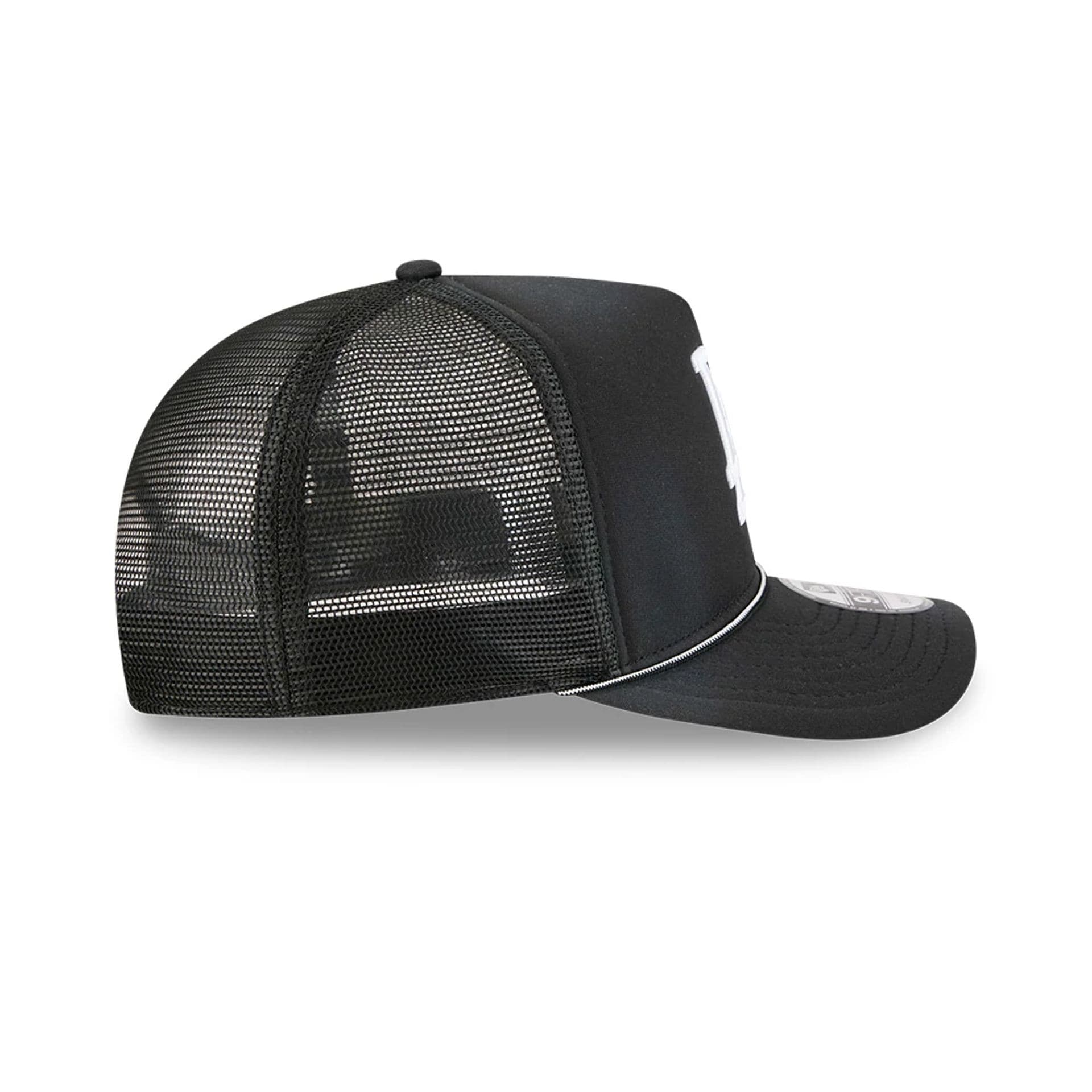 Pictured is this MLB Washed LA Dodgers 9FIFTY A-Frame Trucker cap in black. 6