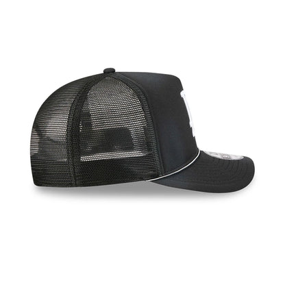 Pictured is this MLB Washed LA Dodgers 9FIFTY A-Frame Trucker cap in black. 6