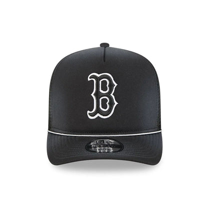 Pictured is this MLB Washed Boston Red Sox 9FIFTY A-Frame Trucker cap in black. 3