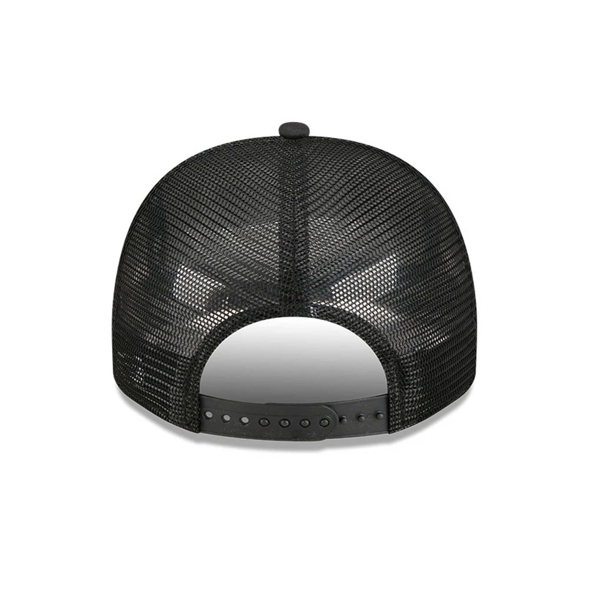 Pictured is this MLB Washed Boston Red Sox 9FIFTY A-Frame Trucker cap in black. 7