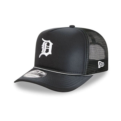 Pictured is this MLB Washed Detroit Tigers 9FIFTY A-Frame Trucker cap in black. 1