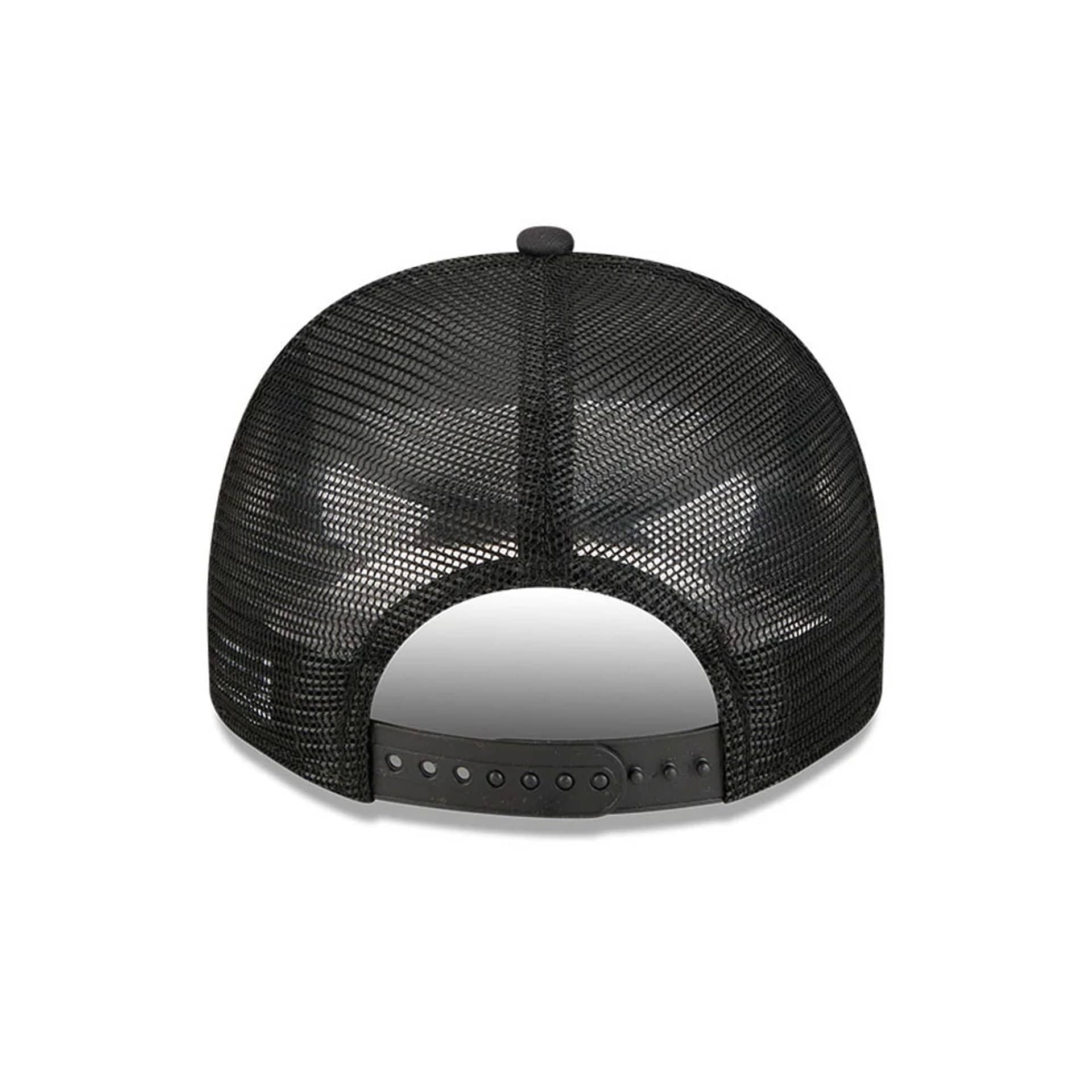 Pictured is this MLB Washed Detroit Tigers 9FIFTY A-Frame Trucker cap in black. 7