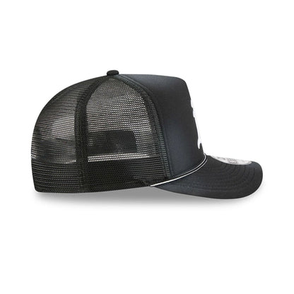 Pictured is this MLB Washed Athletics 9FIFTY A-Frame Trucker cap in black. 6