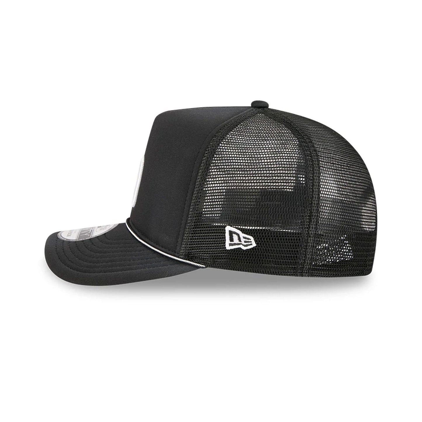 Pictured is this MLB Washed San Diego Padres 9FIFTY A-Frame Trucker cap in black. 5