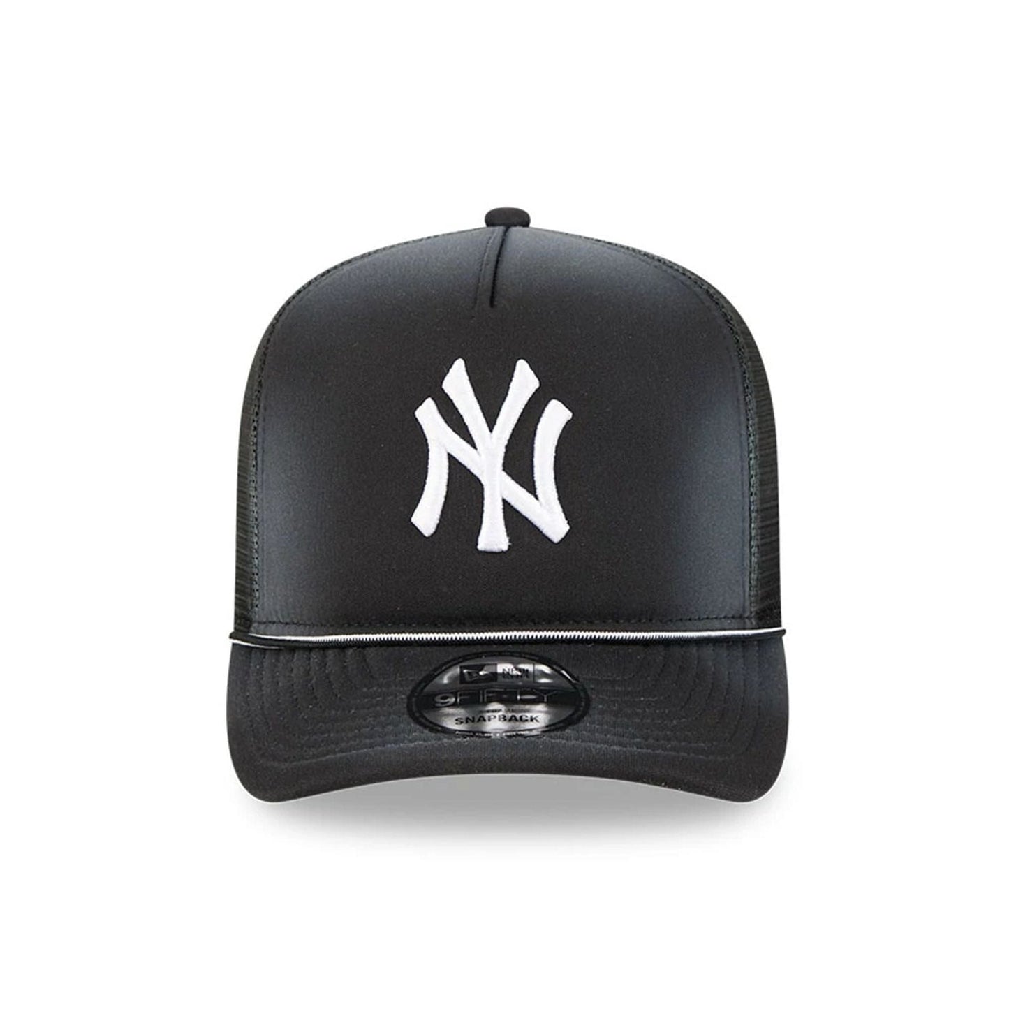Pictured is this MLB Washed New York Yankees 9FIFTY A-Frame Trucker cap in black. 3