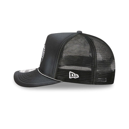 Pictured is this NBA Washed Boston Celtics 9FIFTY A-Frame Trucker cap in black. 5
