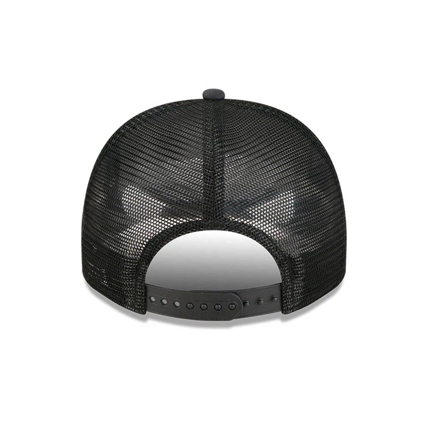 Pictured is this NBA Washed LA Lakers 9FIFTY A-Frame Trucker cap in black. 7