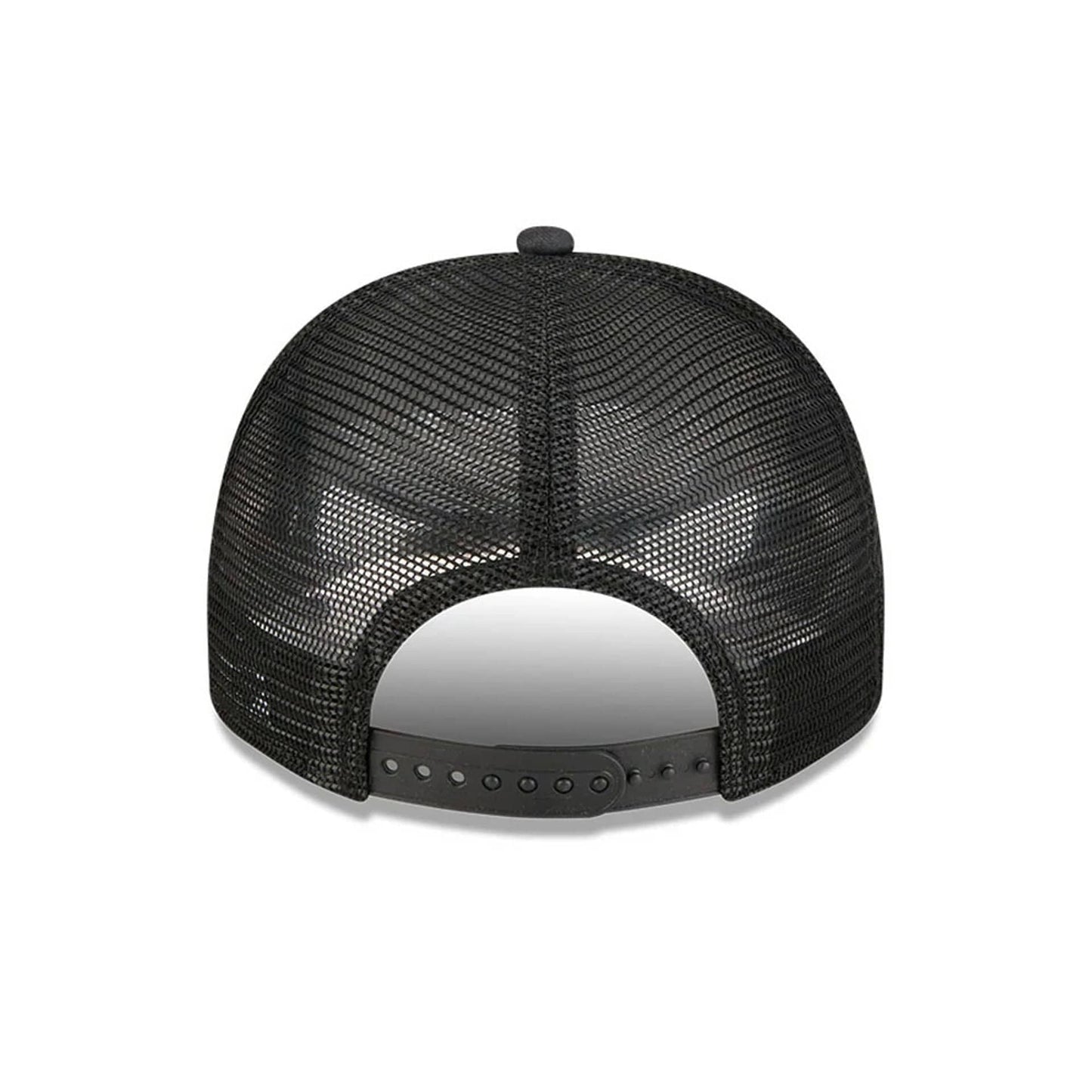 Pictured is this NHL Washed Anaheim Ducks 9FIFTY A-Frame Trucker cap in black. 7