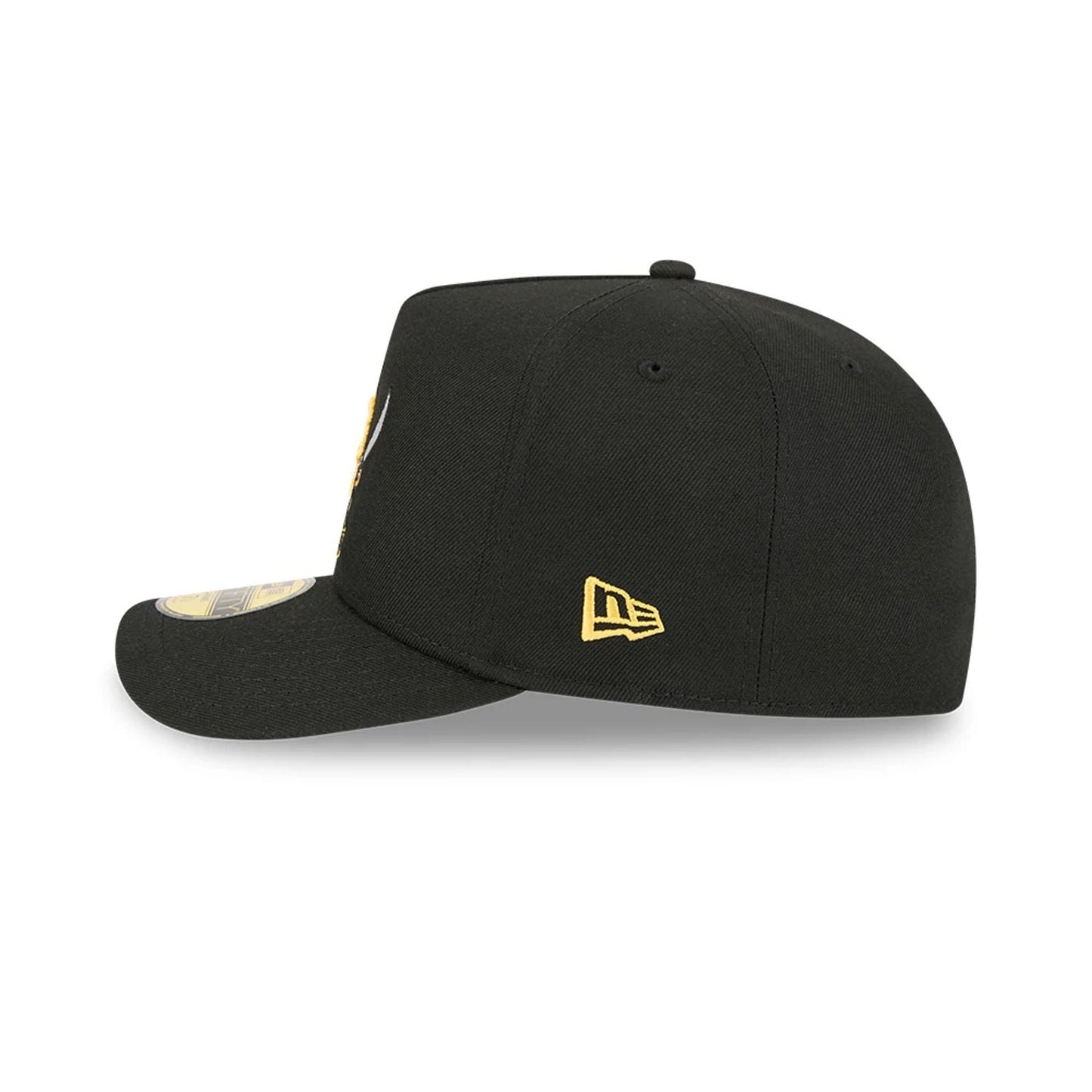 Pictured is this MLB Cartoon Pittsburgh Pirates 59FIFTY A-Frame Fitted cap in black. 6