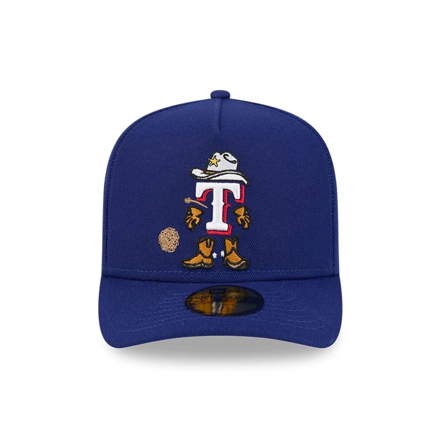 Pictured is this MLB Cartoon Texas Rangers 59FIFTY A-Frame Fitted cap in Navy. 3