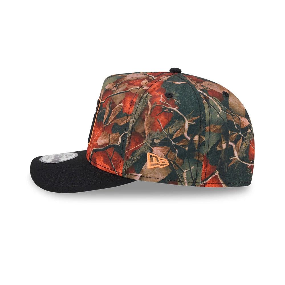 Pictured is this MLB Leaves Arizona Diamondbacks 9FIFTY A-Frame Snapback cap in bright orange. 6