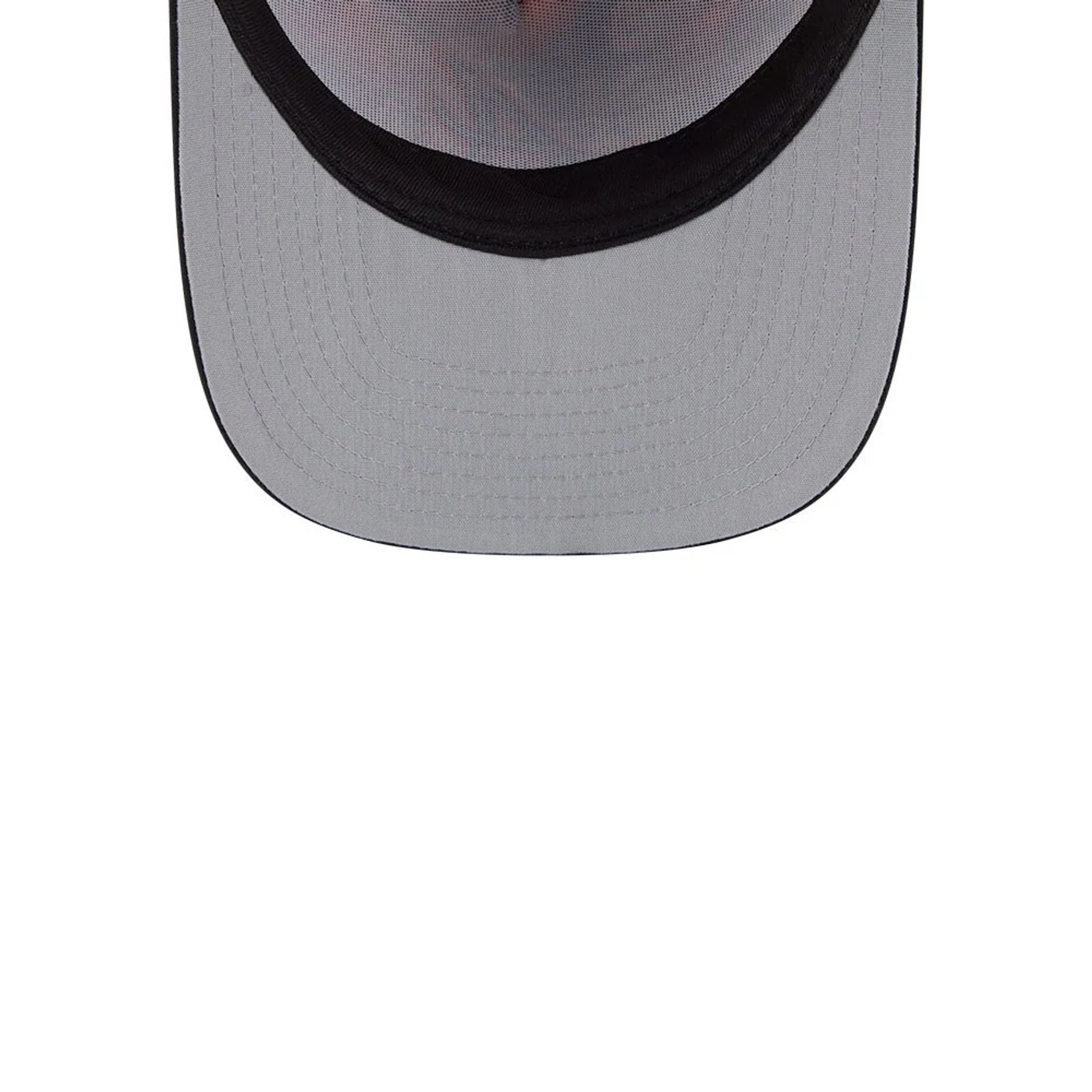 Pictured is this MLB Leaves Atlanta Braves 9FIFTY A-Frame Snapback cap in bright orange. 2