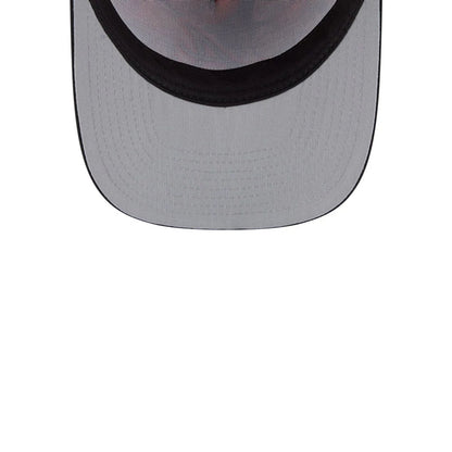 Pictured is this MLB Leaves Atlanta Braves 9FIFTY A-Frame Snapback cap in bright orange. 2
