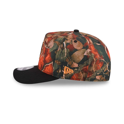 Pictured is this MLB Leaves New York Mets 9FIFTY A-Frame Snapback cap in bright orange. 6
