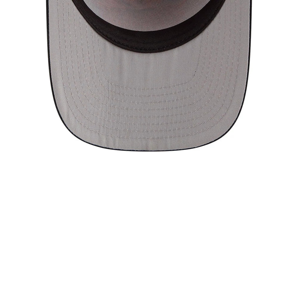 Pictured is this MLB Leaves LA Dodgers 9FIFTY A-Frame Snapback cap in bright orange. 2