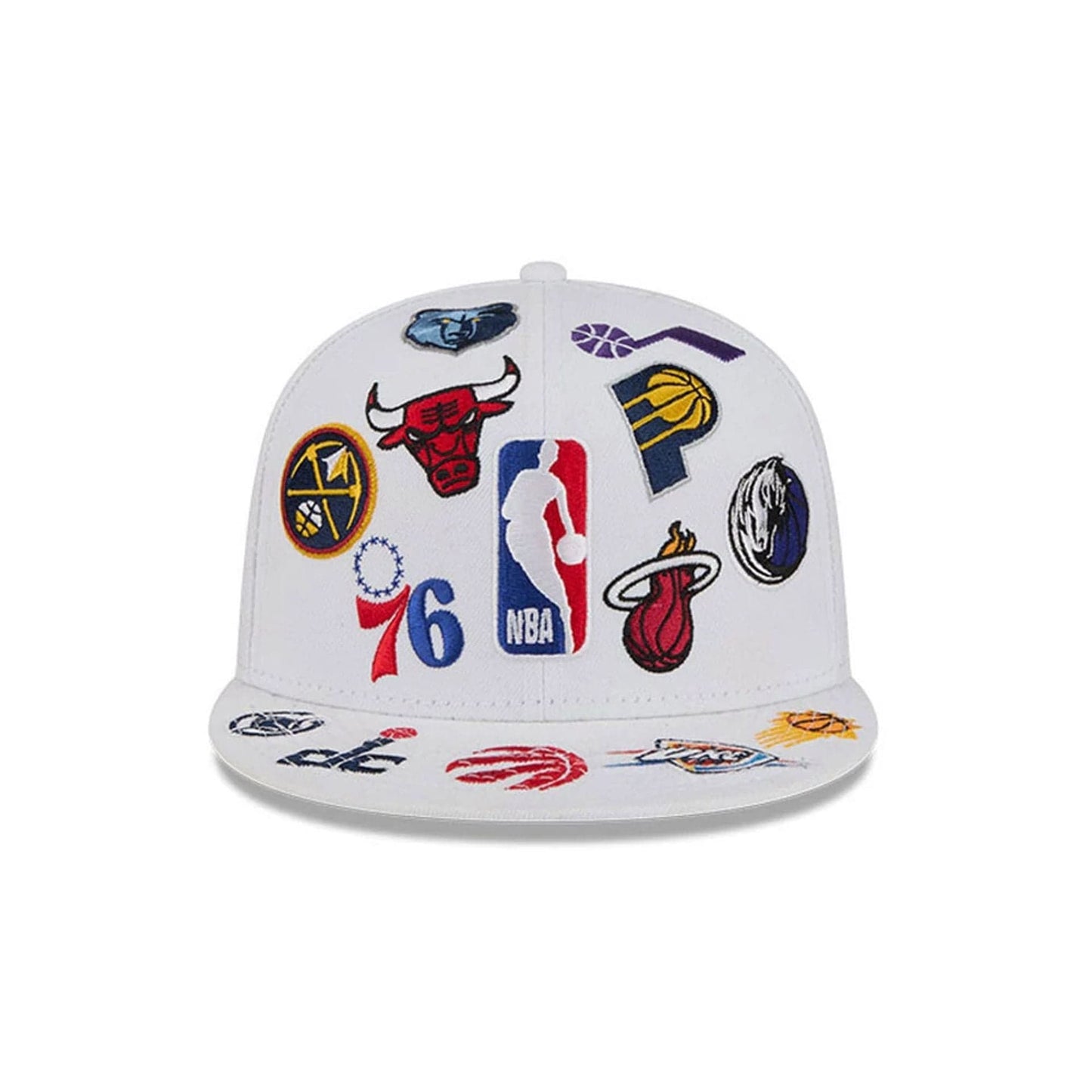 Pictured is this NBA All Over 59FIFTY Fitted cap in white. 3
