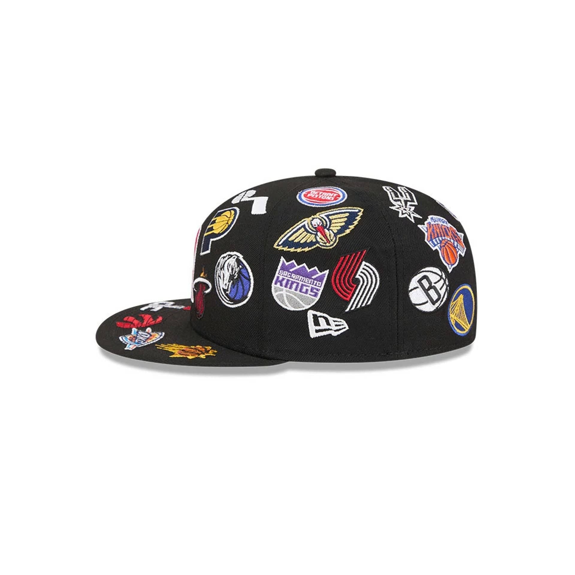 Pictured is this NBA All Over 59FIFTY Fitted cap in black. 5