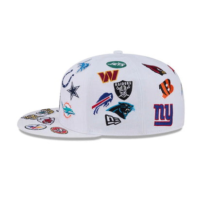 Pictured is this NFL All Over 59FIFTY Fitted cap in white. 5