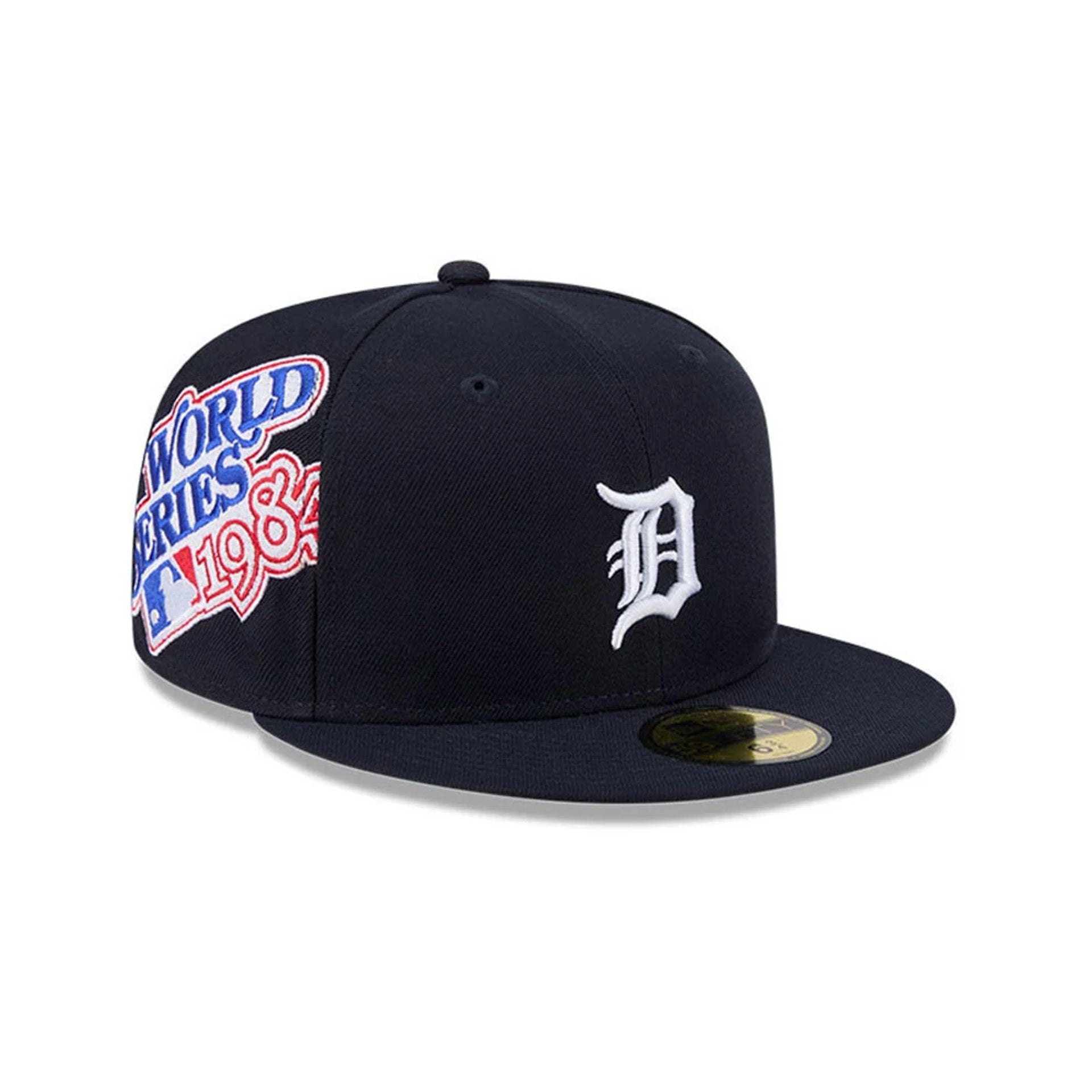 Pictured is this MLB Hidden Hit Detroit Tigers 59FIFTY Fitted cap in navy. 1