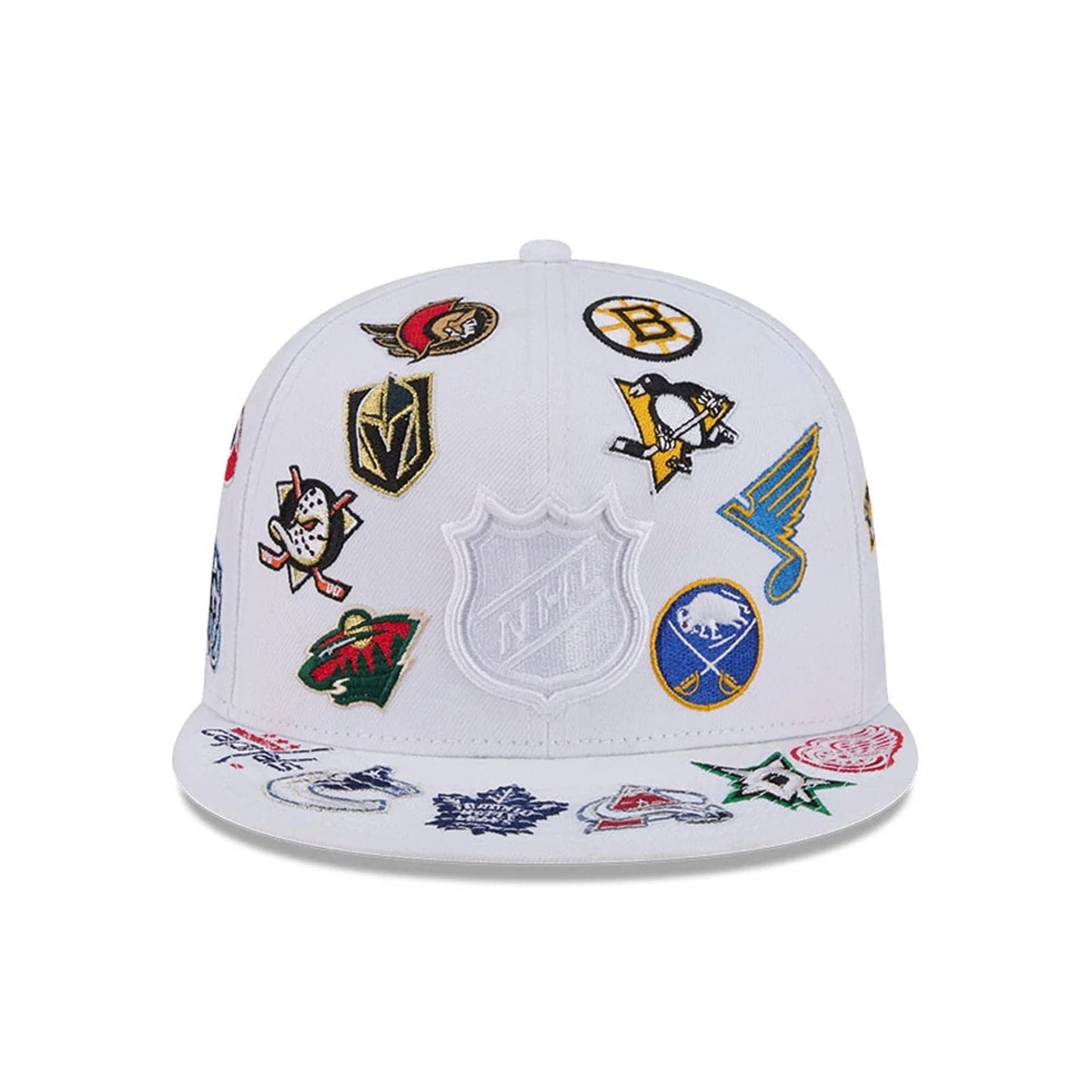 Pictured is this NHL All Over 59FIFTY Fitted cap in white. 3